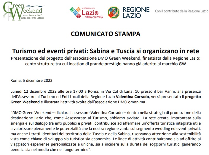 Attività di ufficio stampa per Conferenza stampa di lancio del progetto